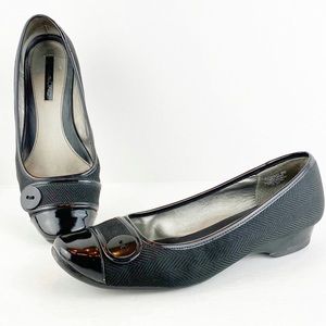 Bandolino Haisley Black Herringbone Flat, 8W